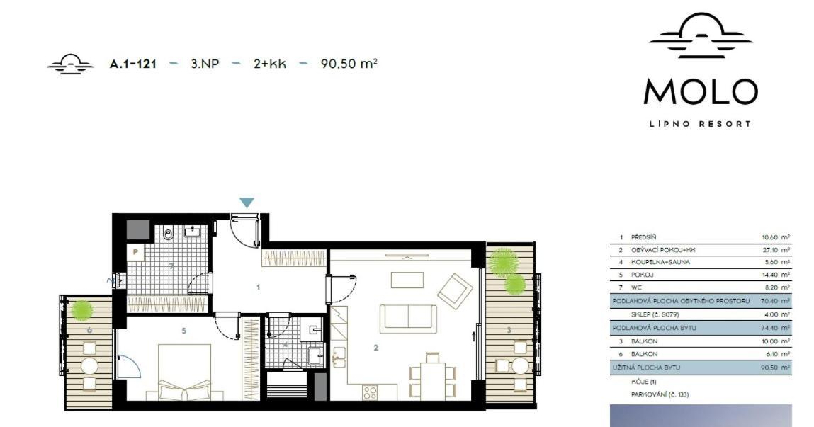 Apartament A121 Molo Lipno S Infrasaunou - Residence Koubek Lipno nad Vltavou Eksteriør billede